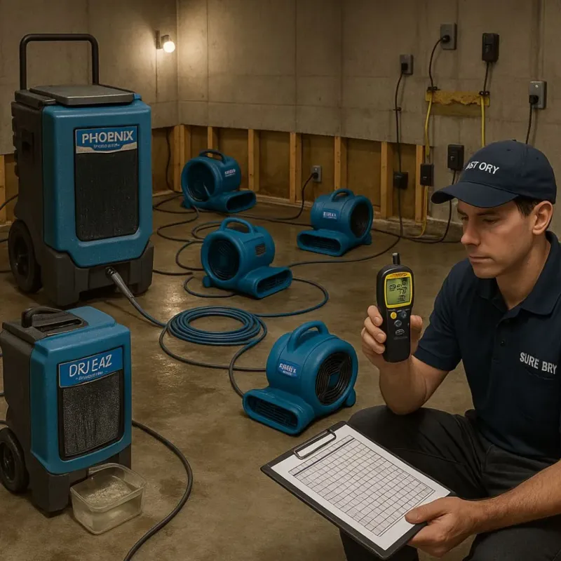 Structural Drying and Dehumidification process in Whitfield, FL
